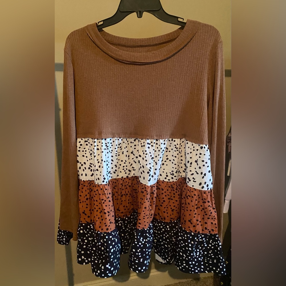 Fall  three-tired Polka Dot Women's mini dress